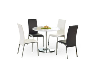 Stół OMAR biały + 4 krzesła K135 białe  - Halmar