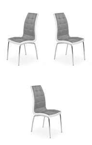 Trzy krzesła popielato / białe - 1210