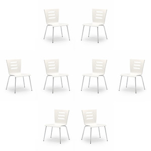 Osiem krzeseł białych - 6743