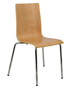 Krzesło ze sklejki, stelaż chromowany. Model TDC-132. - Stema
