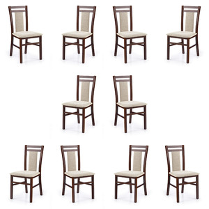 Dziesięć krzeseł ciemny orzech tapicerowanych - 4700