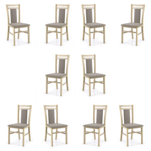 Dziesięć krzeseł dąb sonoma tapicerowanych - 3390
