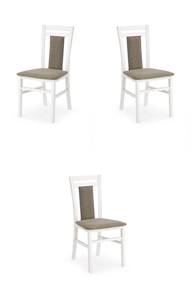 Trzy krzesła tapicerowane białe  - 5172
