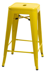 Stołek barowy Paris 66cm żółty inspirowany Tolix - d2design