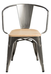 Krzesło Paris Arms Wood metal sosna naturalna - d2design