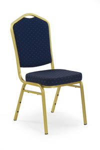 K66 krzesło niebieski, stelaż złoty  - Halmar