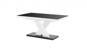 Stół Xenon Lux blat / podstawa: czarny mat, nogi: biały połysk- Hubertus Meble