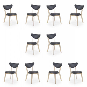 Dziesięć krzeseł white wash popielatych - 0589