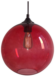 Edison Lampa Wisząca 25 1x60w E27 Czerwony + Żarówka - Candellux