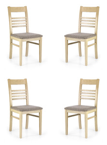 Cztery krzesła tapicerowane dąb sonoma  - 3666