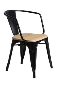 Krzesło Paris Arms Wood czarne sosna naturalna - d2design