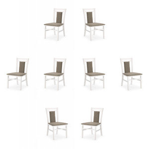 Osiem krzeseł białych tapicerowanych - 5172