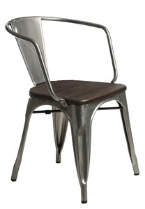 Krzesło Paris Arms Wood metal sosna szczotkowana - d2design