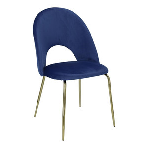 Krzesło Solie Velvet niebieskie/złote - Intesi