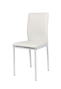 Sk Design Ks018 Białe Krzesło Z Ekoskóry Metalowe Białe Nogi