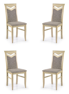 Cztery krzesła tapicerowane dąb sonoma  - 3802