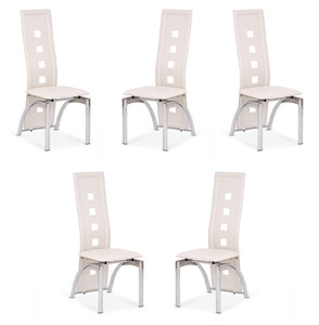 Pięć krzeseł kremowych - 1123