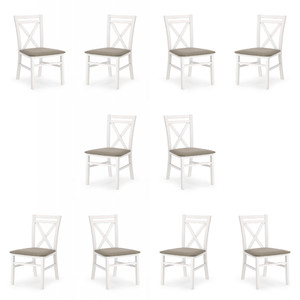 Dziesięć krzeseł tapicerowanych białych - 5189