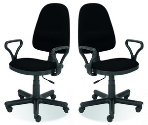 Dwa krzesła biurowe  czarne - 6114
