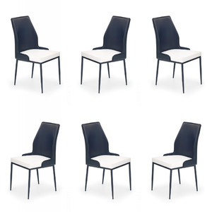 Sześć krzeseł biało-czarnych - 7589