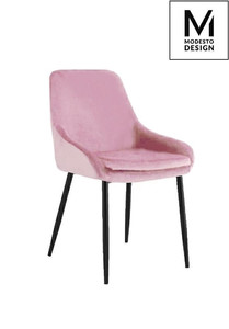 MODESTO krzesło CLOVER pudrowy róż - welur, metal - king home