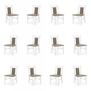 Dwanaście krzeseł białych tapicerowanych - 5172
