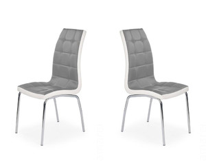 Dwa krzesła popielato / białe - 1210
