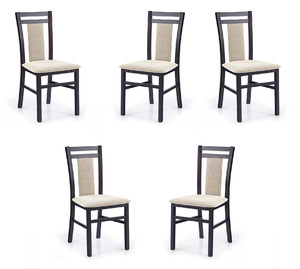 Pięć krzeseł wenge tapicerowanych - 4298