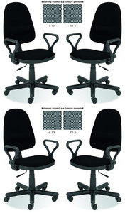 Cztery krzesła biurowe  szare - 6732