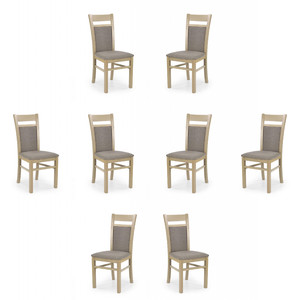 Osiem krzeseł dąb sonoma tapicerowanych - 0978