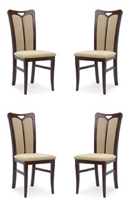 Cztery krzesła tapicerowane HUBERT2 ciemny orzech - 2357