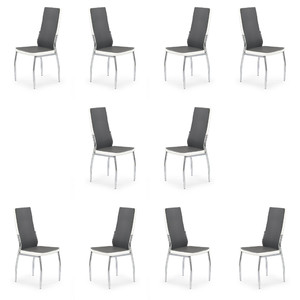 Dziesięć krzeseł popielato / białych - 0060