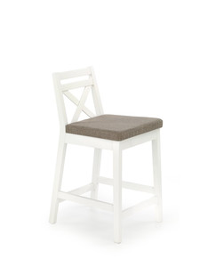 BORYS LOW krzesło barowe niskie biały / tap. Inari 23  - Halmar
