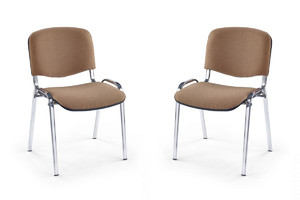 Dwa krzesła chrom beżowe - 0041