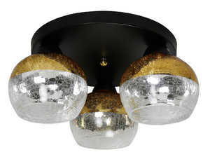 Cromina Gold Lampa Sufitowa Plafon Okrągły 3x60w E27 Czarny - Candellux