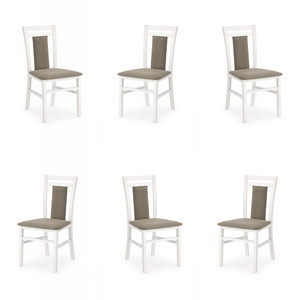 Sześć krzeseł białych tapicerowanych - 5172