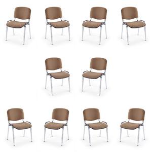 Dziesięć krzeseł beżowych / chrom - 0041