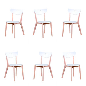 Sześć krzeseł białych - 4212