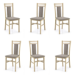 Sześć krzeseł dąb sonoma tapicerowanych - 3390