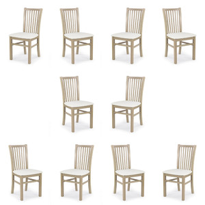 Dziesięć krzeseł dąb sonoma tapicerowanych  - 0947