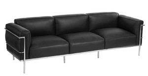 Sofa 3-osobowa Soft GC czarna skóra - d2design