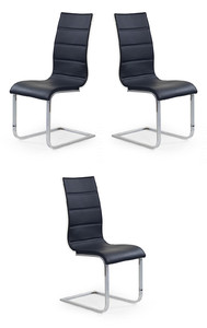 Trzy krzesła czarno / białe ekoskóra - 4849