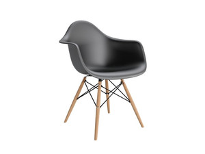 Krzesło P018W PP czarne, drewniane nogi - d2design