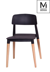 MODESTO krzesło ECCO czarne - polipropylen, podstawa bukowa - king home