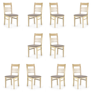 Dziesięć krzeseł dąb sonoma tapicerowanych - 3666