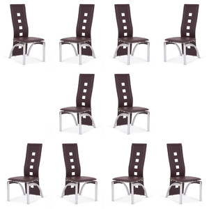 Dziesięć krzeseł ciemno brązowych - 1178