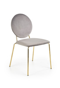 Krzesło K363 , tapicerka - popielaty, nogi - złoty  - Halmar