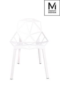 MODESTO krzesło SPLIT MAT białe - polipropylen, podstawa metalowa - king home