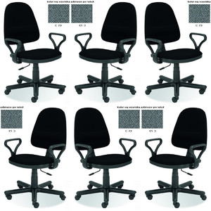 Sześć krzeseł biurowych szarych - 6732
