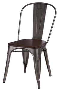 Krzesło Paris Wood metali. sosna orzech - d2design